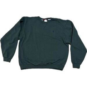 Champion Mens Size XL Forest Green Crewneck Sweatshirt Athletic Apparel Logo